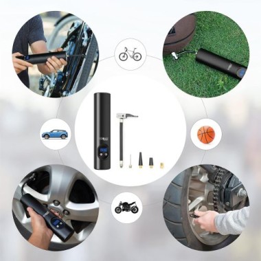 Technaxx Akku Kompressor für Auto, Fahrrad, Motorrad, Bälle – mit 6000 Li Ion Akku, integrierter Arbeitsleuchte mit 6 LED`s, 4906