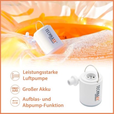 Technaxx Mini-Akku-Luftpumpe PRO TX-261 mit 1360 mAh Akku, 5095