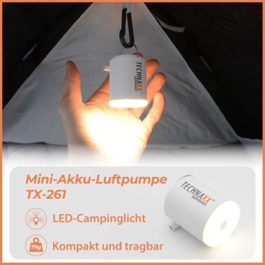 Technaxx Mini-Akku-Luftpumpe PRO TX-261 mit 1360 mAh Akku, 5095