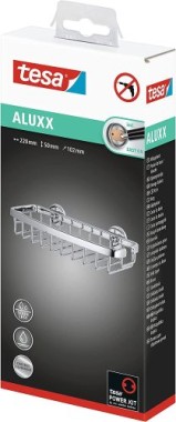 Tesa ALUXX Duschablage zum Kleben, Aluminium, inkl. Klebelösung, 40207-00000-00