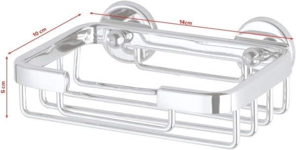 tesa ALUXX Seifenkorb, Aluminium, verchromt, inkl. Klebelösung, 40208-00000-00