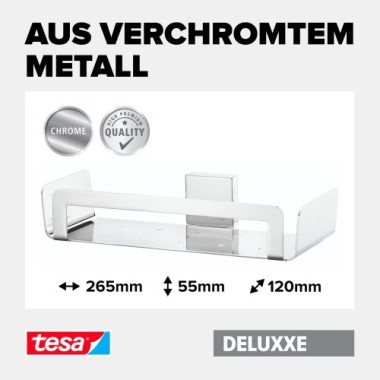 tesa DELUXXE Duschkorb, exquisites Design, inkl. Klebelösung, 40412-00000-00