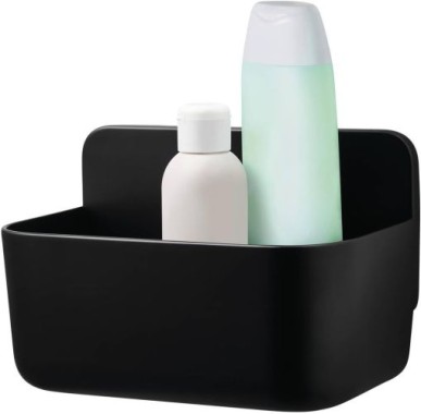 tesa LAVAA Duschkorb klein, mattschwarz, stilvoll, praktisch, platzsparend, 40515-00000-00