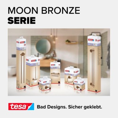 tesa MOON Bronze Bademantelhaken, selbstklebend, Metall PVD beschichtet, 40604-00000-00