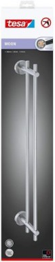 tesa MOON Handtuchstange ohne Bohren, Edelstahloptik, inkl. Klebelösung, rostfrei, belastbar bis 12kg, 112 mm x 640 mm x 50 mm 40307-00000-00