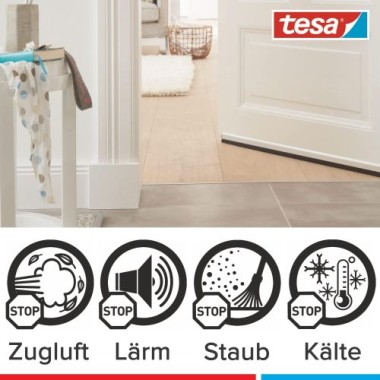 Tesa tesamoll UNIVERSAL Tür-Boden-Dichtung, weiß, 1m x 38mm, 05422-00100-01