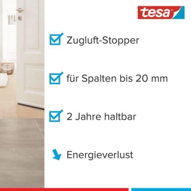 Tesa tesamoll UNIVERSAL Tür-Boden-Dichtung, weiß, 1m x 38mm, 05422-00100-01