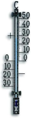 TFA Dostmann Analoges Außenthermometer aus Metall, schwarz, 12.5001.01