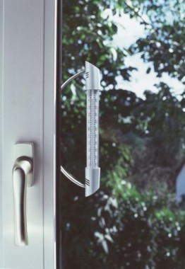 TFA Dostmann Analoges Fensterthermometer mit Edelstahlhalter ORBIS, siber, 14.6015