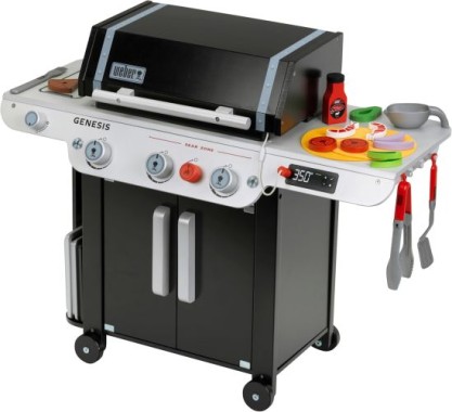 Theo Klein Weber Grill Genesis aus Holz, inkl. Food-Attrappen und Grillbesteck, 9445