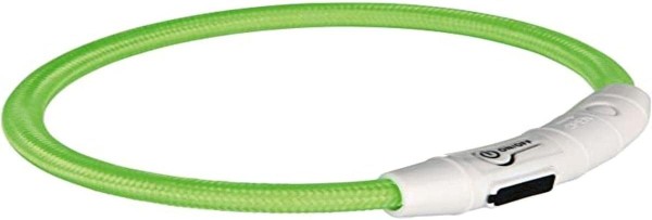 TRIXIE - Hundehalsband mit LED-Beleuchtung - L-XL: 65 cm - Grün, 12702