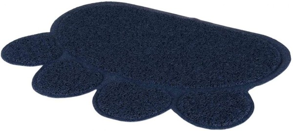 Trixie Vorleger für Katzentoiletten, Pfote, PVC, 60 × 45 cm, dunkelblau 40383