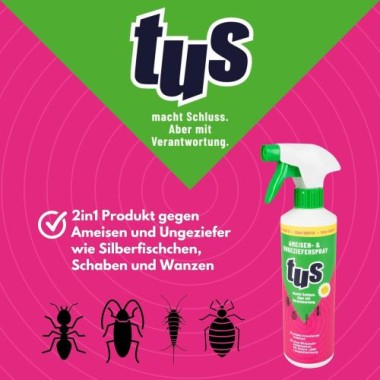TUS Ameisen- und Ungezieferspray, 400 ml, zur Bekämpfung von Ameisen und Ungeziefer, 36074, Reg.-Nr.: N-102192