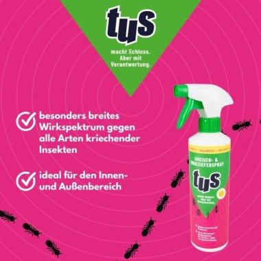 TUS Ameisen- und Ungezieferspray, 400 ml, zur Bekämpfung von Ameisen und Ungeziefer, 36074, Reg.-Nr.: N-102192