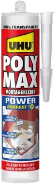 UHU POLY MAX Montagekleber 300g Transparent, 47855