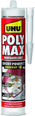 UHU POLY MAX Montagekleber Kartusche Transparent 300g 47235