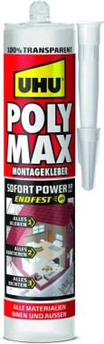 UHU POLY MAX Montagekleber Kartusche Transparent 300g 47235