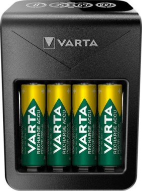 VARTA Ladegerät LCD Plug Charger+ inkl. 4X AA Akkus, 57687101441