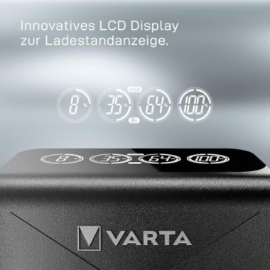 VARTA Ladegerät LCD Plug Charger+ inkl. 4X AA Akkus, 57687101441