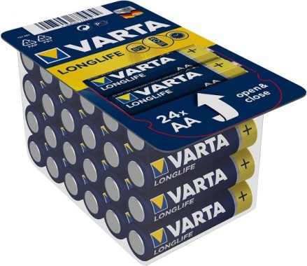 VARTA Longlife AA Mignon LR6 Batterie (24er Pack) 04106301124