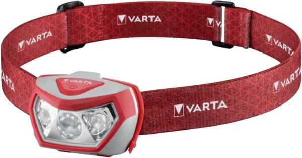 VARTA Stirnlampe Outdoor Sports H20 Pro rot, inkl. 3x AAA Batterien, 17650101421