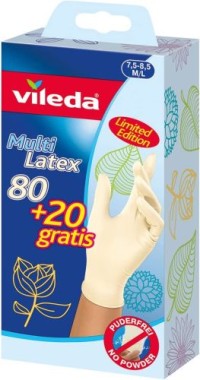 Vileda Multi Latex Einweghandschuhe, 80+20, Größe M/L, 45121248