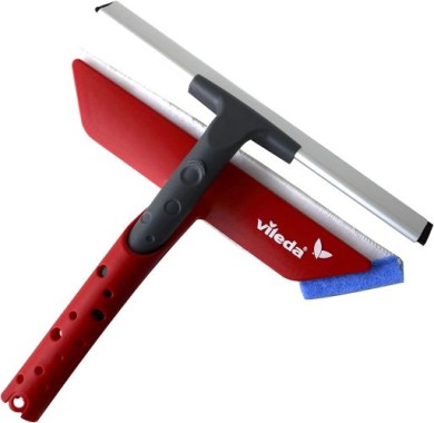 Vileda Profi Fensterwischer 2in1, Fensterabzieher und Einwascher mit Mikrofaserbezug, VIFEN12574HAND