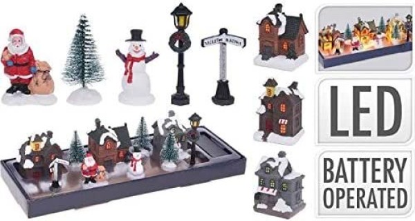Village with LED | Set of 10 PCS ABG100800