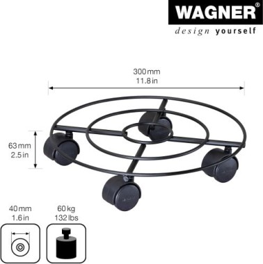 WAGNER Pflanzenroller DRAHT GH 0943, Ø 30 x 6,5 cm, aus beschichtetem Stahl, 20094301