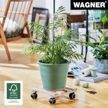 WAGNER Pflanzenroller GH0097, 25 x 25 x 8 cm, Buche natur, 20009701