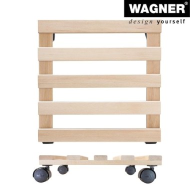 WAGNER Pflanzenroller GH 0335, 34 x 34 x 8 cm, aus Buchenholz, 20033501