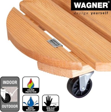 Wagner Pflanzenroller TOSCANA GH 0163, Ø 38 x 10,5 cm, aus Massivholz, 20016301
