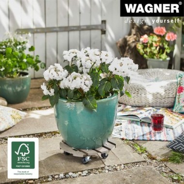 WAGNER Pflanzenroller WPC GH 0536, Ø 29 x 7,5 cm, aus wetterfestem WPC, 20053601