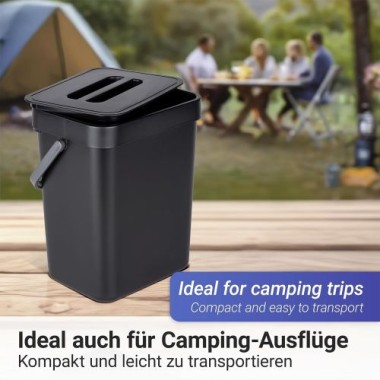 WENKO Abfallsammler mit Griff Mod. Tago 5 Liter flexibel einsetzbar, 55027100