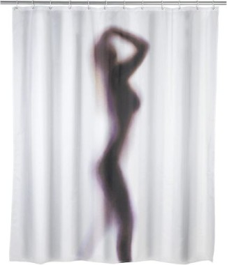 WENKO Anti-Schimmel Duschvorhang Silhouette, 180 x 200 cm, 8199100