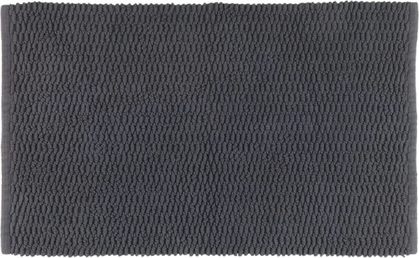 WENKO Badematte Mona, 100% Baumwolle, 50 x 80 cm, Dunkelgrau, 24869100