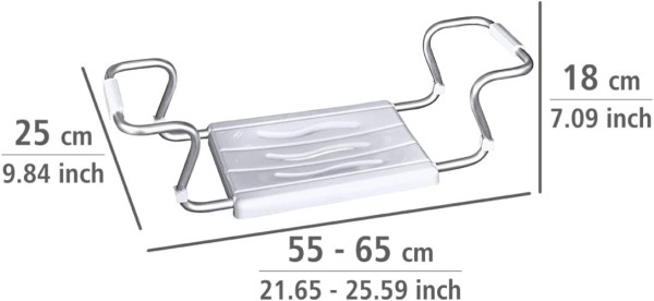 Preview: WENKO Badewannensitz Secura, Weiß, ausziehbar, Kunststoff, 17930100