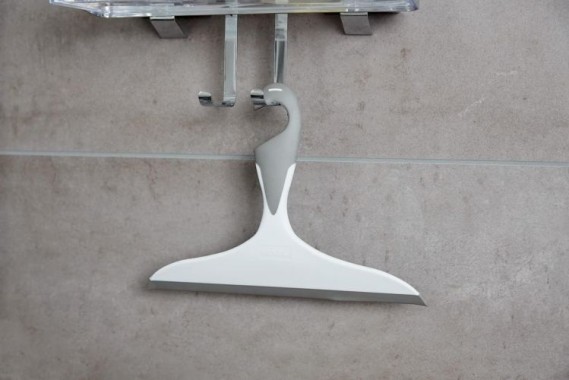 WENKO Badezimmerwischer Loano Grau, 23 x 17 x 2,5 cm, 21832100