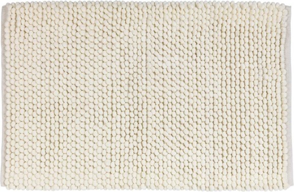 WENKO Badteppich Urdu Ecru, fusselfrei, hohe Feuchtigkeitsaufnahme, 60 x 90 cm, Beige, 24701100