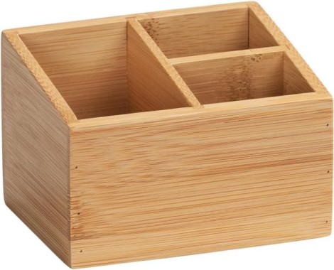 Wenko Bambus Organizer Mod. Terra 3 Fächer ideal für Schmuck, Pinsel und Stifte, 23916100