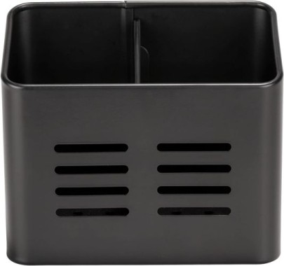 WENKO Besteckkorb Mod. Baco Schwarz aus pulverbeschichtetem Metal, 16 x 13,5 x 9 cm, 55024100