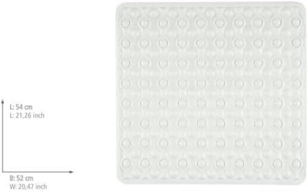 Preview: WENKO Duscheinlage Mod. Rocha Weiß 54 x 54 cm, 23132100