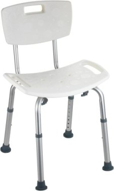 WENKO Duschhocker mit Rückenlehne Secura, Kunststoff, Weiß, 209261100