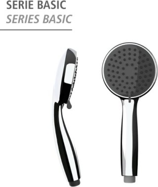 WENKO Duschkopf Mod. Basic Grau Ø 10 cm, 3 Funktionen Silber, 23945100