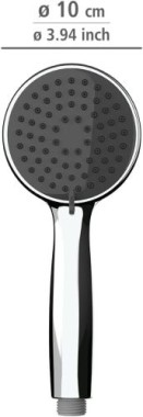 WENKO Duschkopf Mod. Basic Grau Ø 10 cm, 3 Funktionen Silber, 23945100