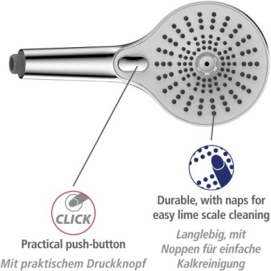 Preview: WENKO Duschkopf Mod. Ultimate Shower Chrom/Weiß Ø 13 cm, 25300100