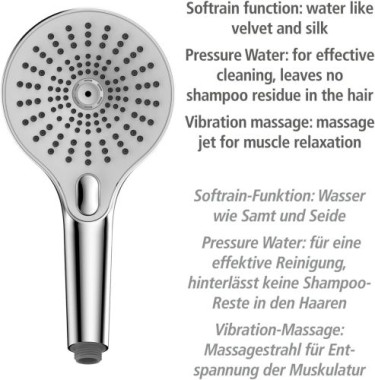 Preview: WENKO Duschkopf Mod. Ultimate Shower Chrom/Weiß Ø 13 cm, 25300100