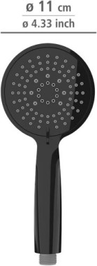 WENKO Duschkopf Mod. Young Schwarz Ø 11 cm, mit 5 Strahlarten, 23941100