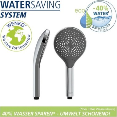 WENKO Duschkopf Watersaving Chrom Ø 12 cm, 24921100
