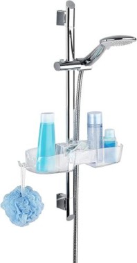 WENKO Duschstangencaddy Premium, mit 3 Fächern & Haken, geeignet für alle Duschstangen, 22796100